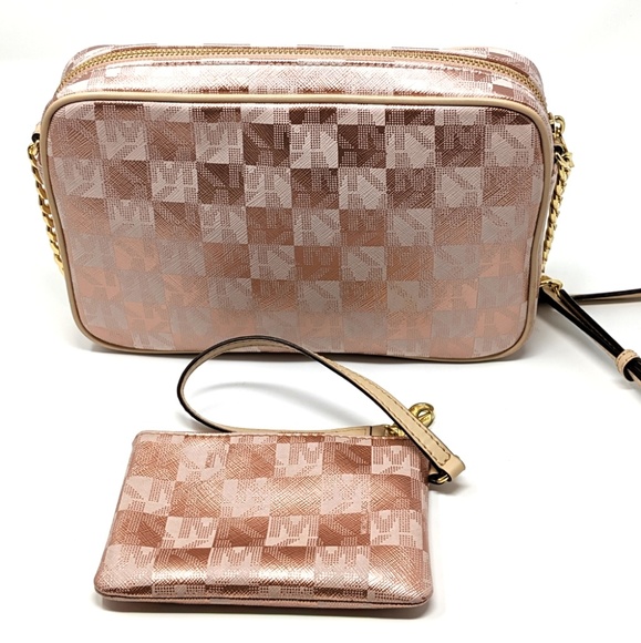 MICHAEL KORS Pink Bag Rose Gold Checkerboard Set - Picture 2 of 8